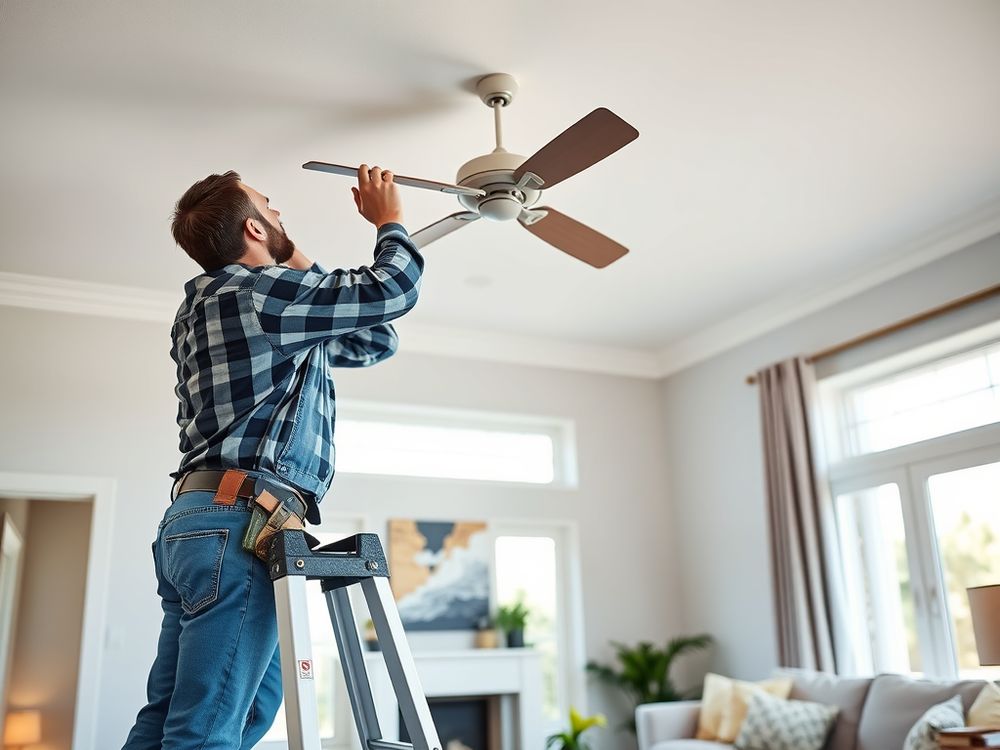 Ceiling fans, wired and balanced