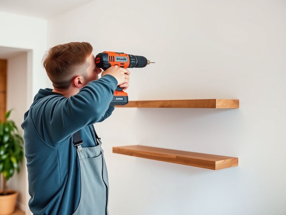 Floating shelves, level and solid