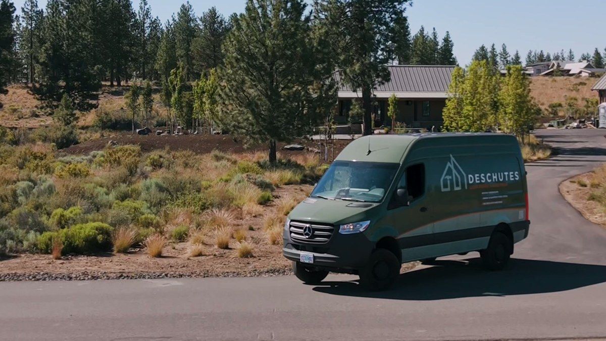 The Deschutes van near Bend
